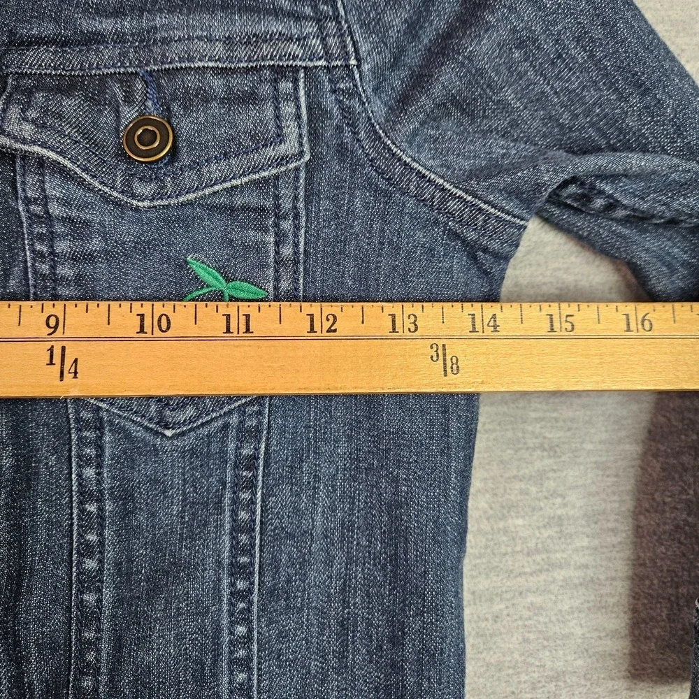 Hanna Andersson Girls Denim Jacket Size 5 110cm Cherry Cupcake Patch